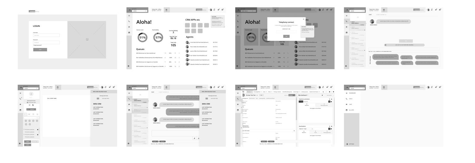 Wireframes of the redesigned platform