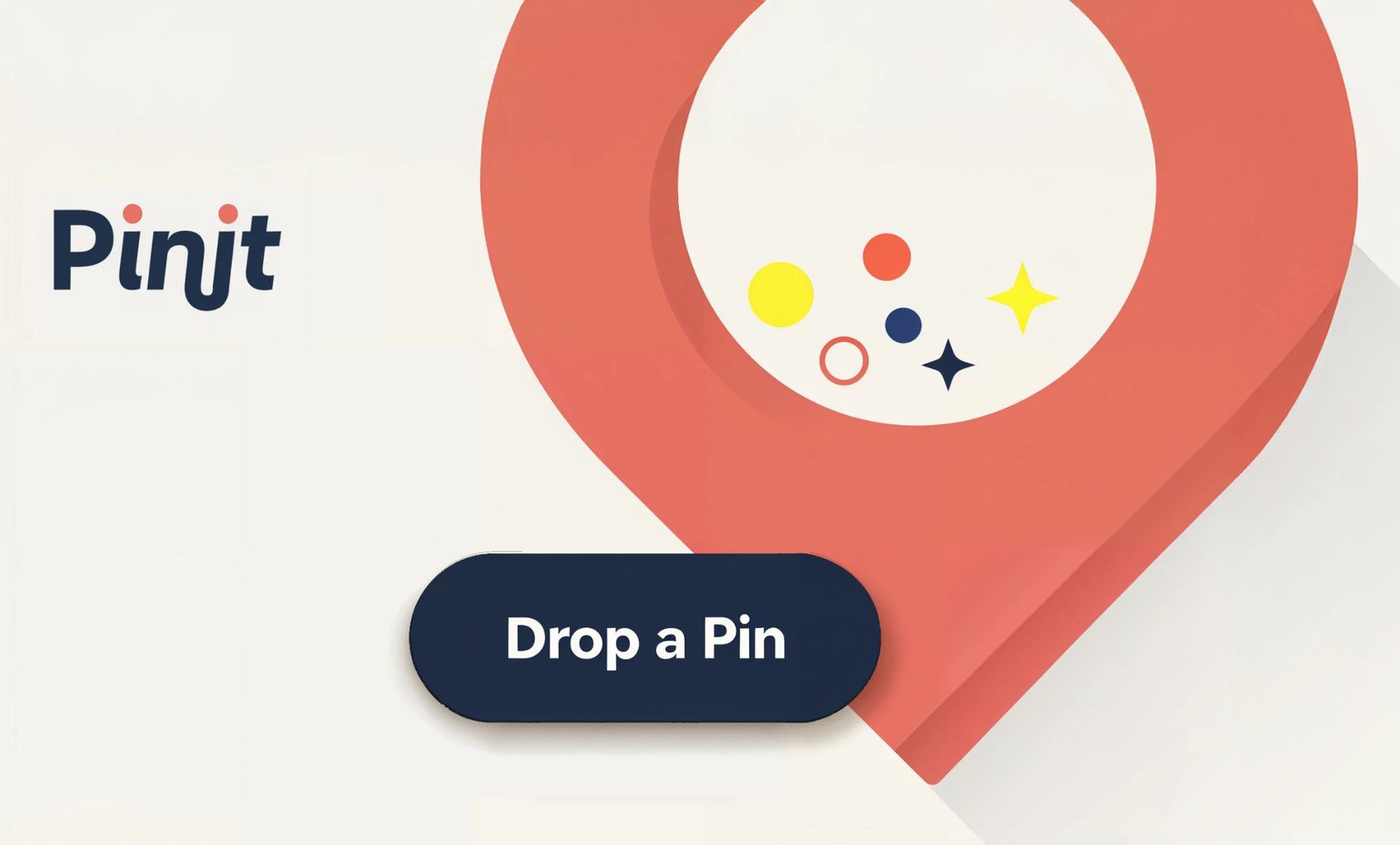 Pinit on an Android Auto car screen, with one big Drop a Pin button